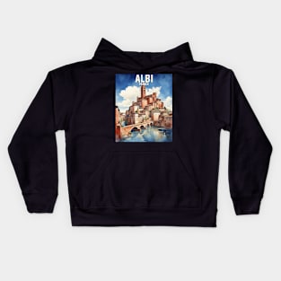 Albi France Vintage Travel Poster Tourism Kids Hoodie